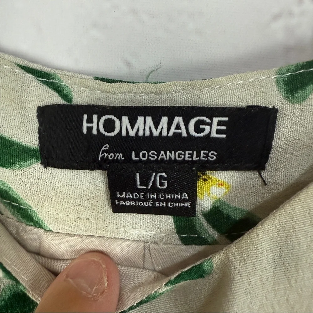 Hommage Los Angeles Floral Two Piece Set size L Tropical Crop Top Resortwear